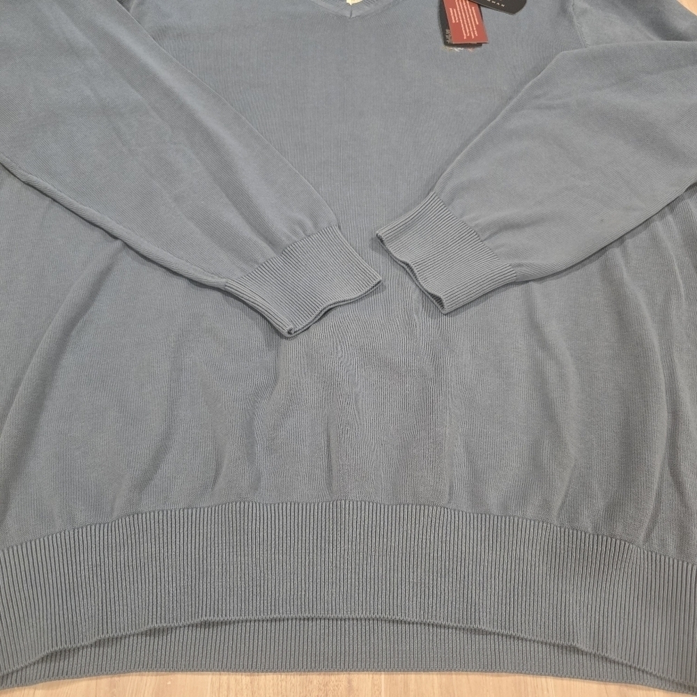 Greg Norman SHARK Natural Performance V-neck Sweater Wave Blue Sz XL. - Picture 6 of 10